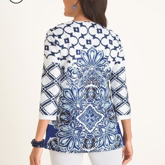 NWT sz 1 (8/10) Chico’s Travelers Collection Moroccan Crushed Jacket - Picture 1 of 8